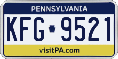 PA license plate KFG9521