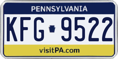 PA license plate KFG9522