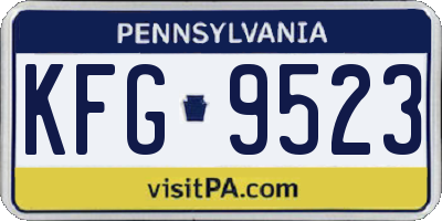 PA license plate KFG9523
