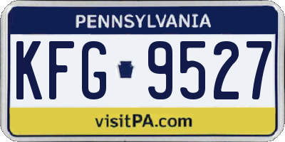 PA license plate KFG9527