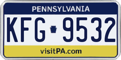 PA license plate KFG9532