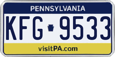 PA license plate KFG9533