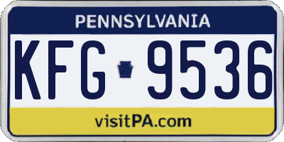 PA license plate KFG9536