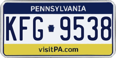 PA license plate KFG9538