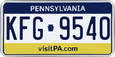 PA license plate KFG9540