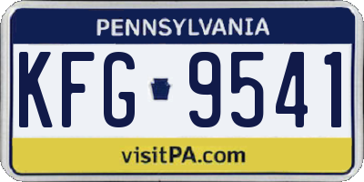 PA license plate KFG9541