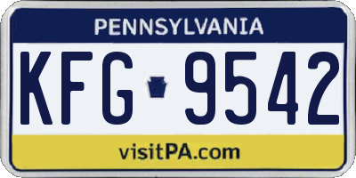 PA license plate KFG9542