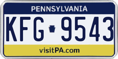 PA license plate KFG9543