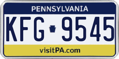 PA license plate KFG9545