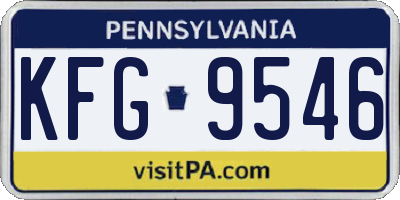 PA license plate KFG9546