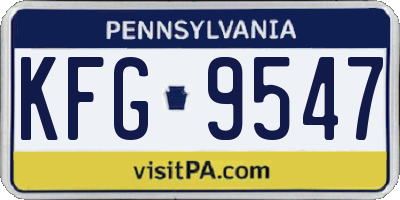 PA license plate KFG9547