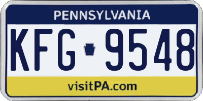 PA license plate KFG9548