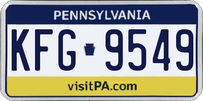 PA license plate KFG9549