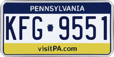 PA license plate KFG9551