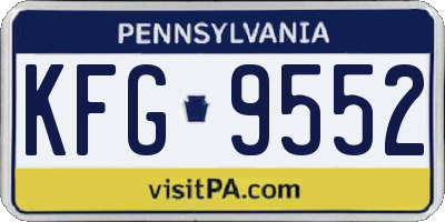 PA license plate KFG9552