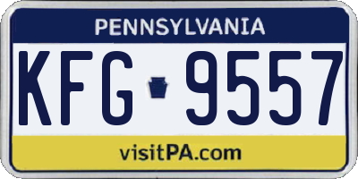 PA license plate KFG9557