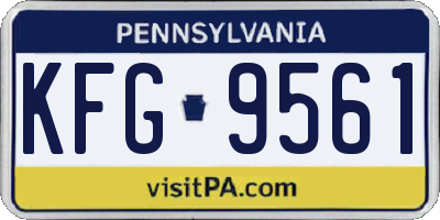 PA license plate KFG9561