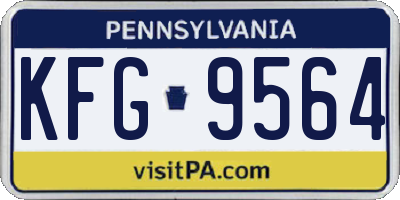 PA license plate KFG9564