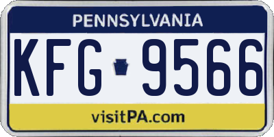 PA license plate KFG9566