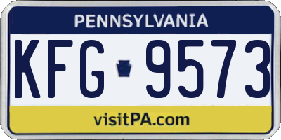 PA license plate KFG9573