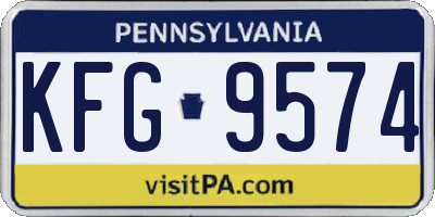 PA license plate KFG9574