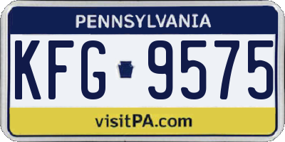 PA license plate KFG9575