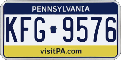 PA license plate KFG9576