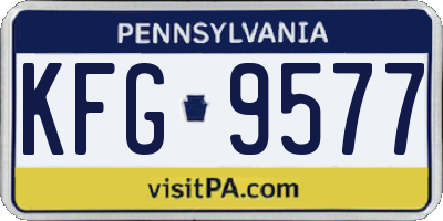 PA license plate KFG9577