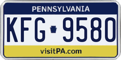 PA license plate KFG9580