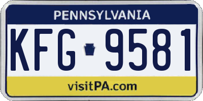 PA license plate KFG9581