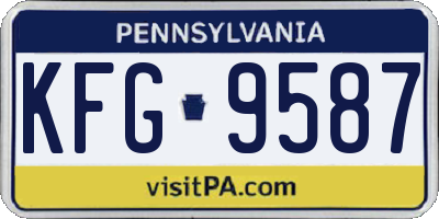 PA license plate KFG9587
