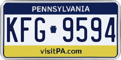 PA license plate KFG9594