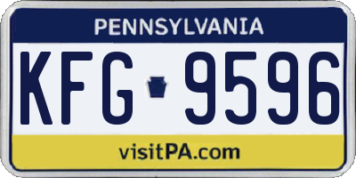 PA license plate KFG9596