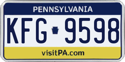 PA license plate KFG9598