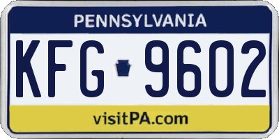 PA license plate KFG9602