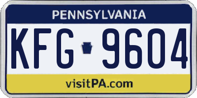 PA license plate KFG9604