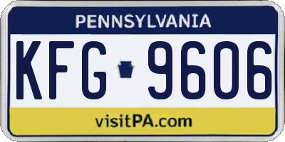 PA license plate KFG9606