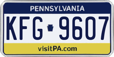PA license plate KFG9607