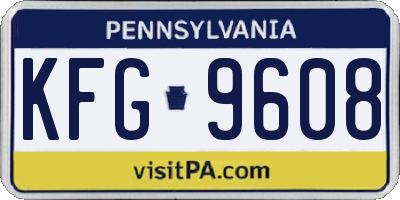 PA license plate KFG9608