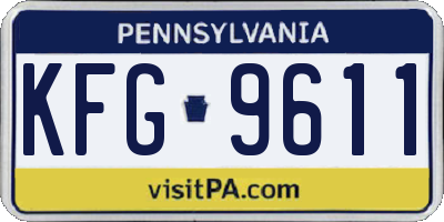 PA license plate KFG9611