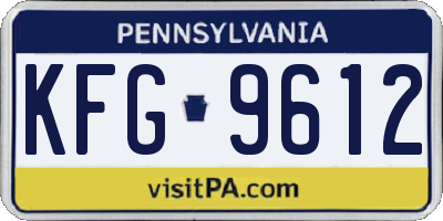 PA license plate KFG9612