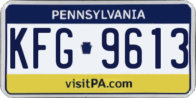 PA license plate KFG9613