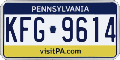 PA license plate KFG9614