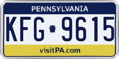 PA license plate KFG9615