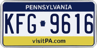 PA license plate KFG9616