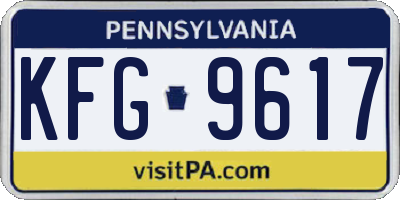 PA license plate KFG9617
