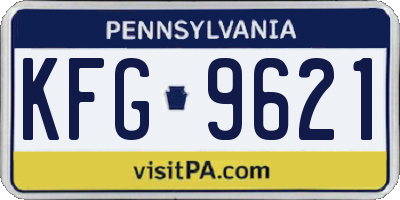 PA license plate KFG9621