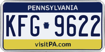 PA license plate KFG9622