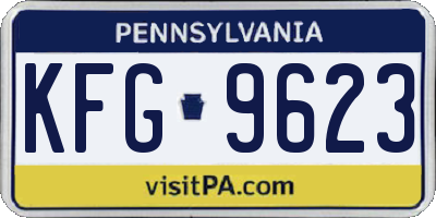PA license plate KFG9623