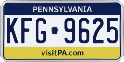 PA license plate KFG9625